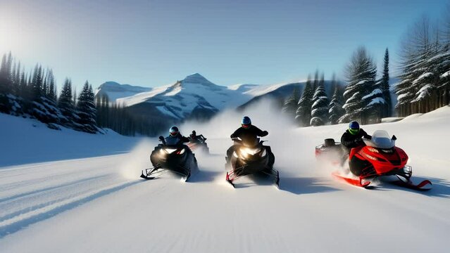 Winter Adventures: Snowmobiling Journey Through a Fabulous Snowy Forest