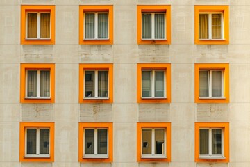 a picture of a large building with many window,pattern