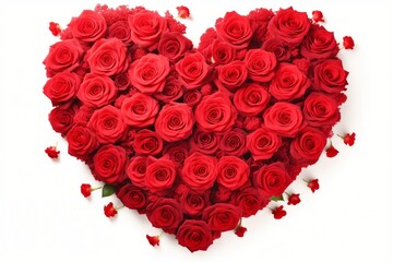 Love in Bloom: Red Roses Arranged in a Heart Shape Embodying Romance, Petals, Valentine Beauty