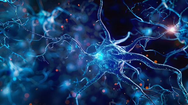 Neurons cells concept, beautiful, Cyber Fairy Grunge, Game Night, Polaroid, Motion graphics, High contrast, figurine, blue colors, Hallyu, spot lighting, Super detailed, photo