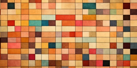 Simple beautiful wallpaper pattern minimalistic colorful square tiles pastel background