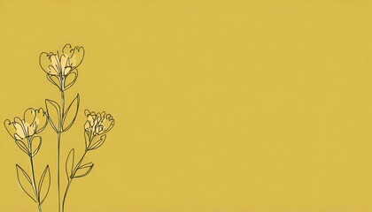 Flower drawing with space for text or cards