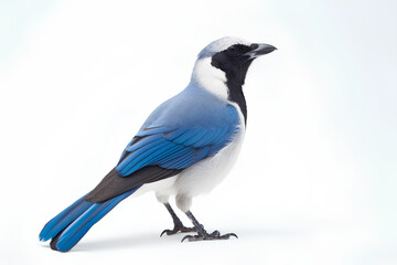 blue jay on white background - Powered by Adobe