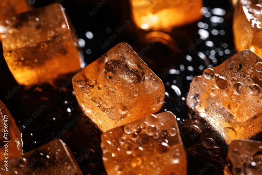 Poster a group of ice cubes sitting on top of a table next to each other on top of a table.