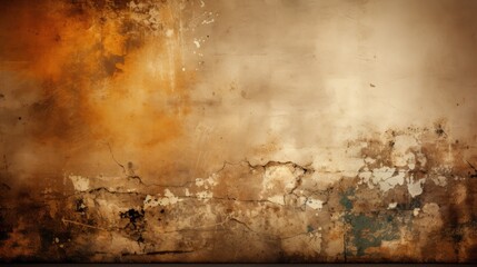  a grungy wall with yellow and brown paint on the top and bottom of the wall and bottom of the wall.