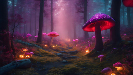 AI generated digital art of a mystical forest
