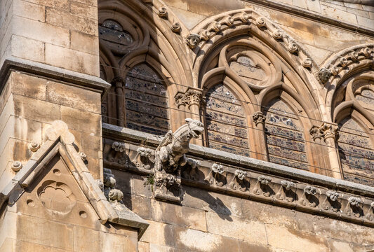 Gargoyle on the south fa&ccedil;ade of the Leon cathedral. Castile acd Leon, Spain.