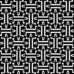 A white background with black design.Seamless texture for fashion, textile design,  on wall paper, wrapping paper, fabrics and home decor. Simple repeat pattern. Geometric patterns.