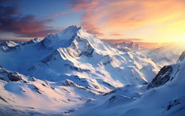 Aerial Winter Wonderland - Stunning Snowy Mountain Views - made with Generative AI