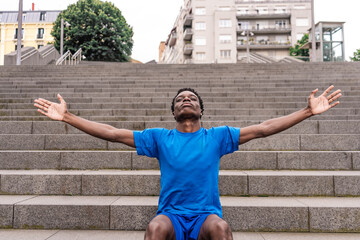 Inspired Youth: Feeling the Energy of Success on Urban Stairs