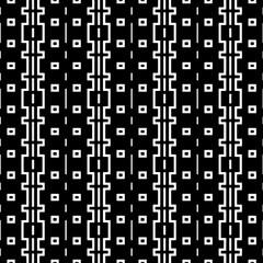 
A white background with black design.Seamless texture for fashion, textile design,  on wall paper, wrapping paper, fabrics and home decor. Simple repeat pattern. Geometric patterns.