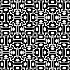 
A white background with black design.Seamless texture for fashion, textile design,  on wall paper, wrapping paper, fabrics and home decor. Simple repeat pattern. Geometric patterns.