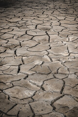 view of intricate mudcracks revealing the harsh beauty of a drought-stricken landscape.