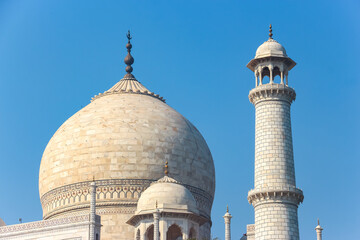 Beautiful architecture of Taj Mahal, Agra, India.