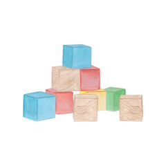 Baby toy cubes hand drawn