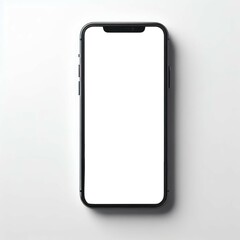 Smartphone mobile screen Mockup with Blank White display on Isolated Background for Global Business, digital technology device white screen 