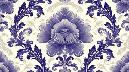 Tile Damask Pattern. Ornate and repeating design, ideal for elegant and timeless decor.