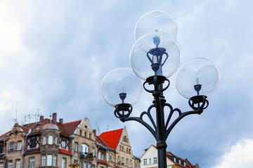 Fototapeta na wymiar Street lamp in the old town of Nuremberg , Germany 