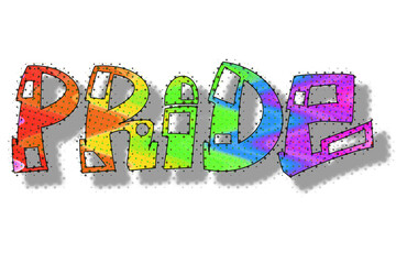 rainbow coloured word Pride graffiti style hand written isolated on transparent background, lgbtq, gay