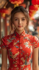 Fototapeta premium Beautiful Thai bride on her wedding day