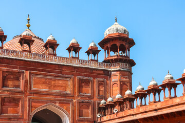 Agra, India. Beautiful architecture of Jama Masjid in Agra.