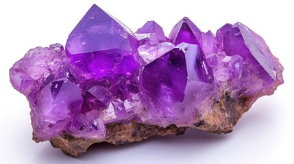 Fototapeta premium semi-precious gemstone Sugilite on white background