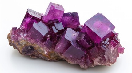 semi-precious gemstone Sugilite on white background