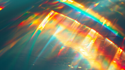 Prism light reflection with rainbow flare. Crystal sparkle burst, vector lens and holographic refraction with full spectrum of visible light.
