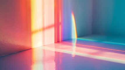 Prism light reflection with rainbow flare. Crystal sparkle burst, vector lens and holographic refraction with full spectrum of visible light.