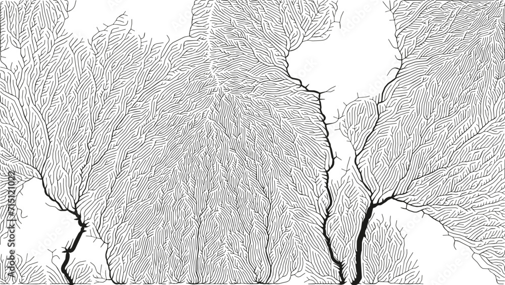 Poster growth pattern. generative branching structure. organic net of vessels texture.
