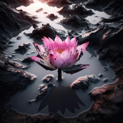 Tranquil Waters: Solitary Lotus Serenity
