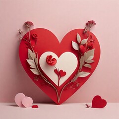 valentine heart with flowers