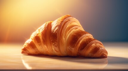 Tasty croissant on the table. AI generated.