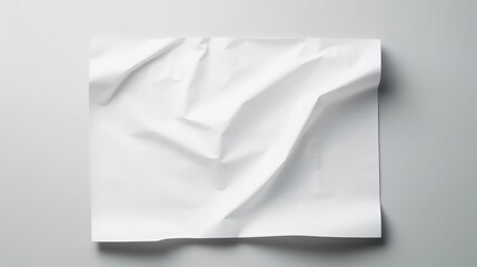 One crumpled paper on a gray background. AI generated.