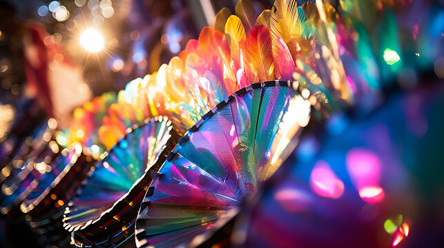 Steelpan in the carnival amidst the feathers and sequins of the carnival and festivities swirling