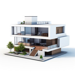 Fototapeta na wymiar 3d minimalist modern house and design