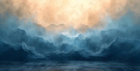 color beach fpt background blue and beige color. clouds over the ocean wallpaper - obrazy, fototapety, plakaty