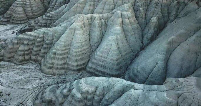 aerial view of nallihan mountain, top view of mountain texture with beautiful colors light natural pattern of volcanic hill.