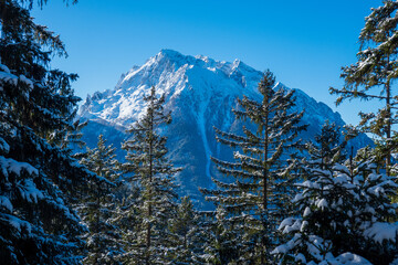 Beautiful Berchtesgaden Alps in winter