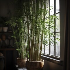 Amazing house indoor artificial bamboo tree in potted plant picture