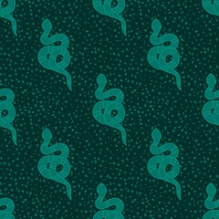Obraz premium Cartoon animals seamless snakes pattern for wrapping paper and fabrics and new year 2025 packaging