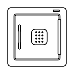 Personal safe or strong box for storing valuables in line drawing vector