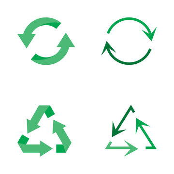 Recycle or recycling symbol vector in green