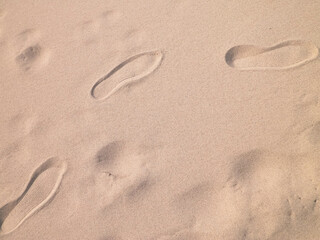 Shoe print on the sand