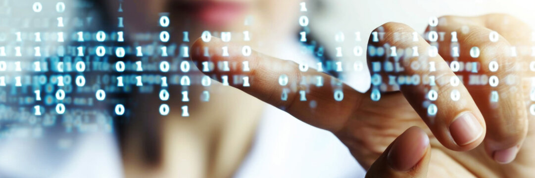 A doctor pointing at matrix numbers poster. - Powered by Adobe