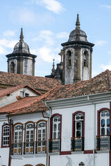 Fototapeta premium Urban landscape of colonial houses, streets and windows of the historic center.