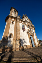 Church of Our Lady of Mount Carmel, built in 1813, one of icons of brazilian baroque architecture. Ouro Preto, Minas Gerais, Brazil