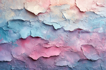 Pastel Boho Interior Textured Background with Peeling Layers, Surface Material Texture
