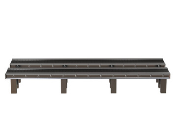 3D Empty conveyor belt or Boxes or conveyor roller isolated on white background transparent background. Logistics and Factory Concept. 3d rendering.