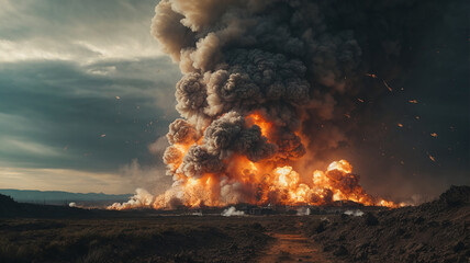 A Explosion nuclear bomb apocalypse destruction - obrazy, fototapety, plakaty